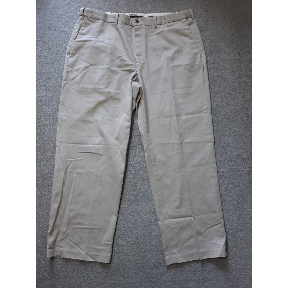 Haggar Pants Mens Size 40 x 29 Cotton Beige